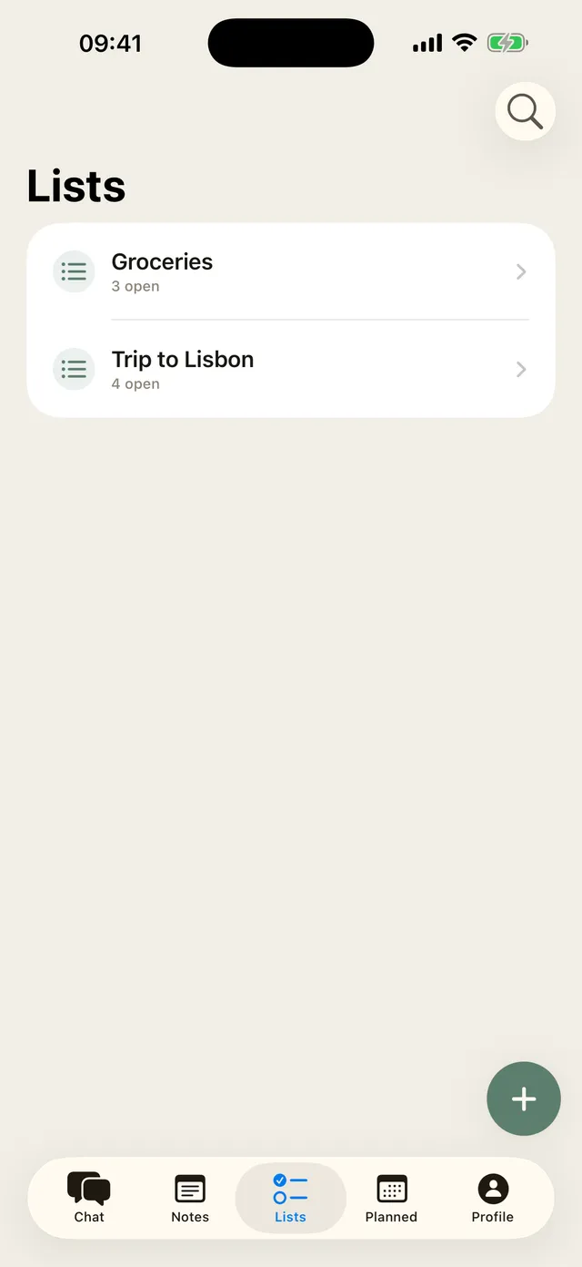 Automatically extracted lists in Second Brain